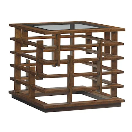 Nobu Asian-Inspired Square Lamp Table